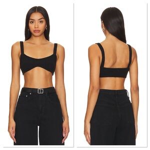CAMILA COELHO x REVOLVE Adelie Knit Bra Crop Top in Black Size S NWT